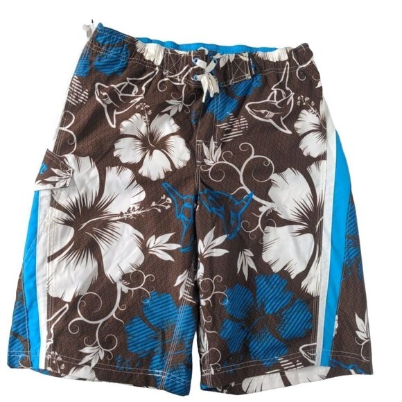 ZeroXposur Mens Swim Trunks Size XL Floral Shark Beach - Picture 1 of 9